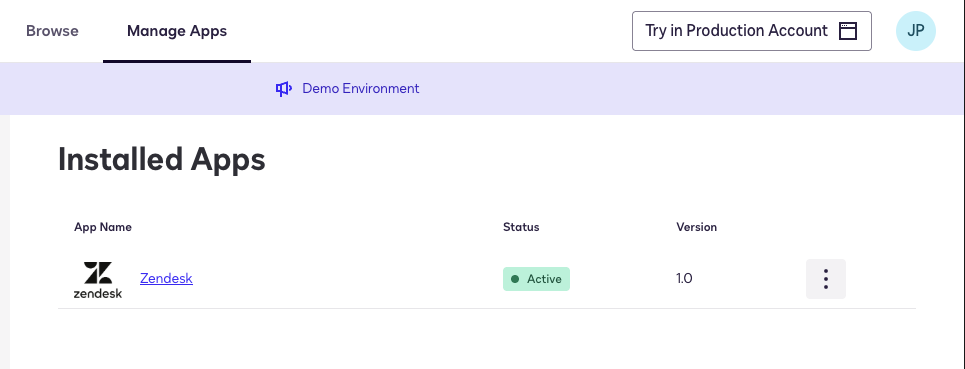 List of installed apps