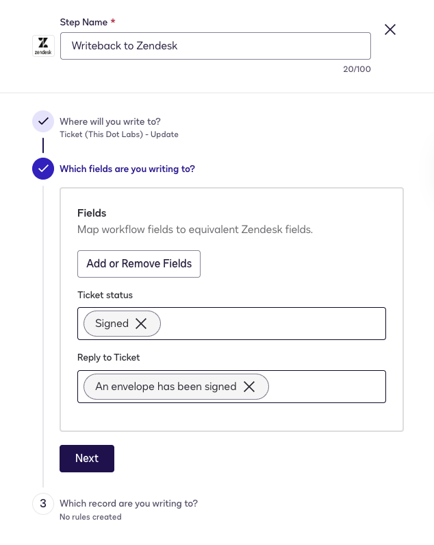 Updating ticket status